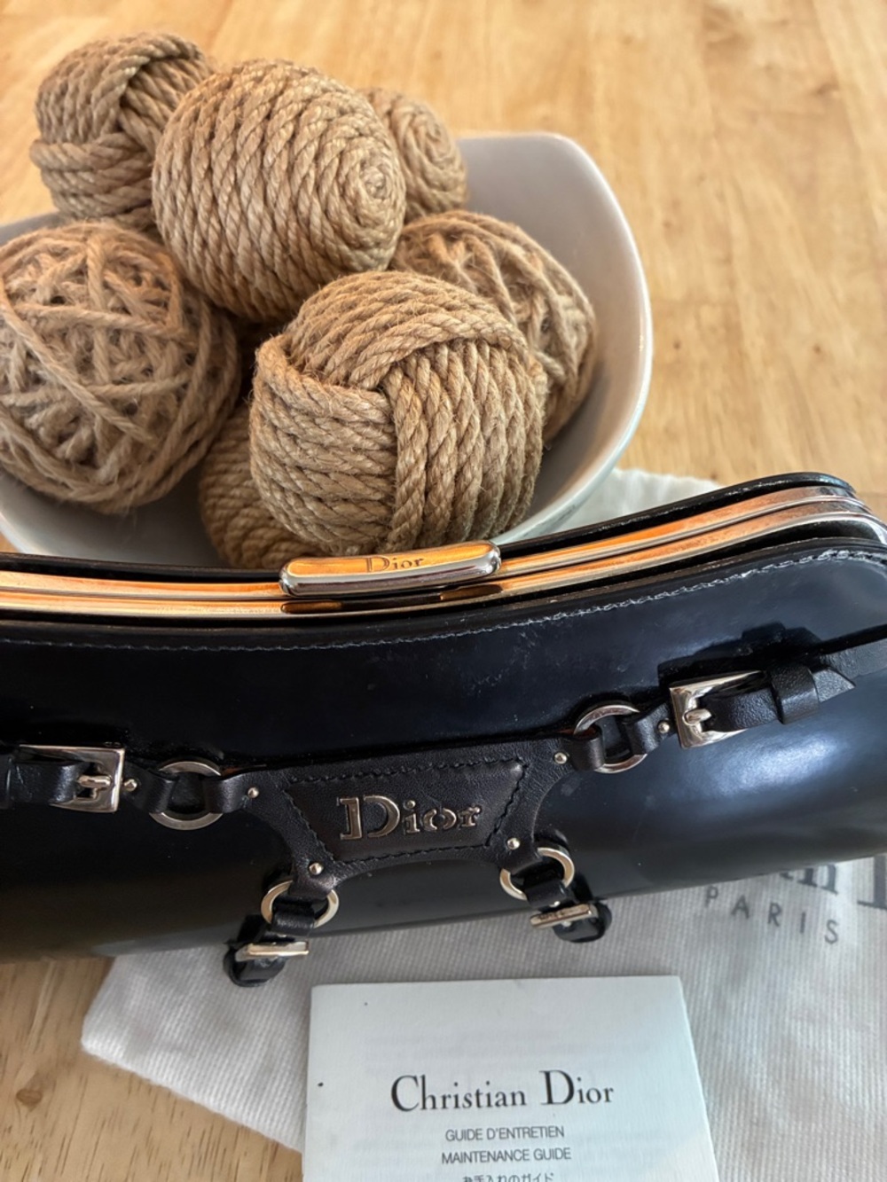 Vintage Dior Black Leather Wristlet with Silver Hardware - Picture 5 of 6